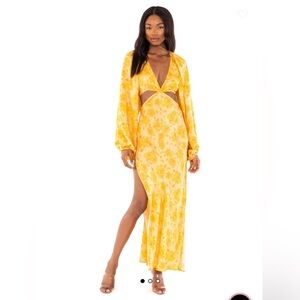 $258 Jen's Pirate Booty Yellow Electro Floral Sonora Maxi Dress